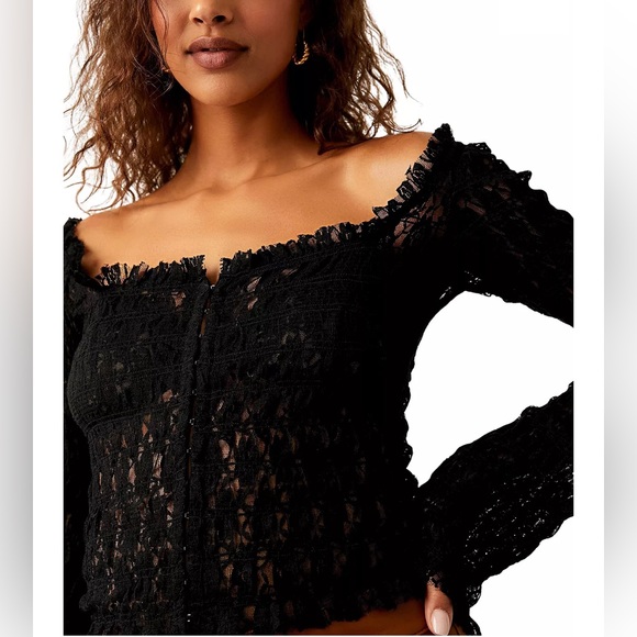 NWT Free People One Madison Top in Black - Picture 5 of 13